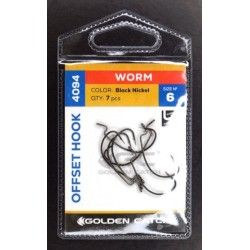 Гачки для риби, GC Offset Worm 4094, 7шт/уп, колір BN, №6